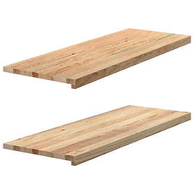 vidaXL Fönsterbänkar 2 st obehandlad 110x40x2 cm massiv ek 4009121