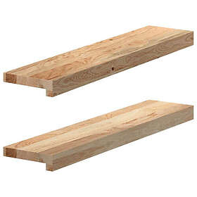 vidaXL Fönsterbänkar 2 st obehandlad 70x15x2 cm massiv ek 4009085
