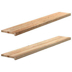 vidaXL Fönsterbänkar 2 st obehandlad 160x25x2 cm massiv ek 4009108