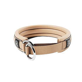 BullyBillows Hundhalsband Halvstryp Beige Reflekterande 3 cm (XXS)