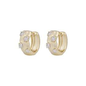 Snö Of Sweden Jen Stone Wide Ring Earrings Gold Clear