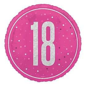 Folieballong 18 Rosa/Silver