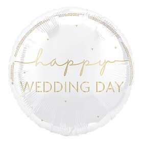 Folieballong Happy Wedding Day Vit