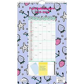 Familjeväggkalender 25/26 18 mån 5 kolumner Almanacksförlaget
