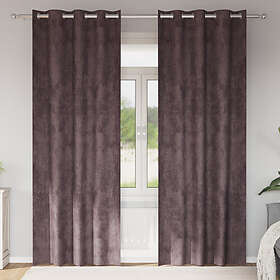 vidaXL Bruna Sammetgardiner 2 st med Ögonringar 245x140 cm