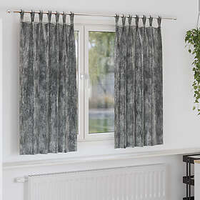 vidaXL Sammet Gardiner 2 st med Öljett Grå 175x140 cm