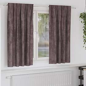 vidaXL Sammetgardiner 2 st med Öglor Brun 175x140 cm