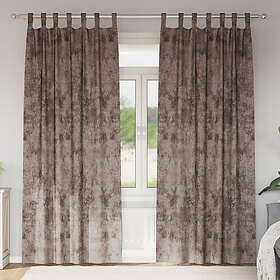 vidaXL Sammet Gardiner 2 st med Öljett Cappuccino 260x140 cm