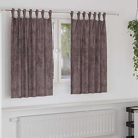 vidaXL Sammet Gardiner 2 stycken med Öglor Brun 140x140 cm
