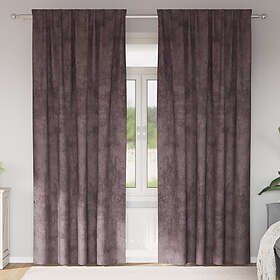 vidaXL Sammetgardiner 2 st med öljettter Brun 245x140 cm