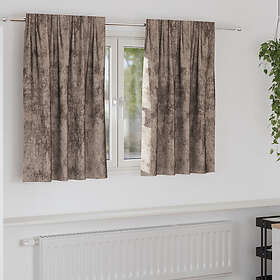 vidaXL Sammetsgardiner 2 delar med öglor Kappuccino 140x140 cm