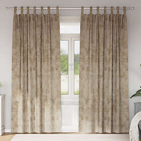 vidaXL Sammetgardiner 2 st med öglor Champagne 245x140 cm