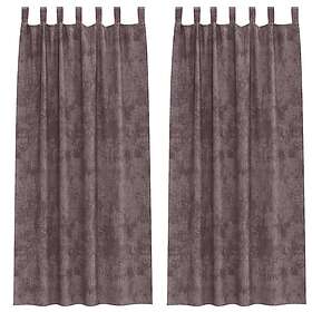 vidaXL Sammetsgardiner 2 st med ögla Brun 260x140 cm