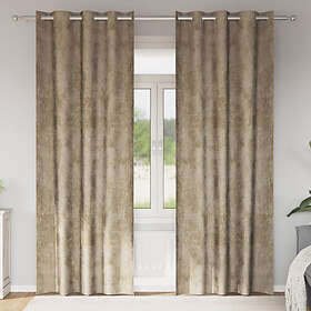 vidaXL sammetsgardiner 2 st med öglor Champagne 260x140 cm