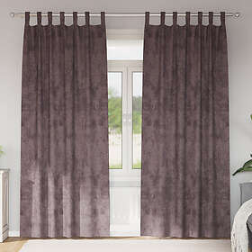 vidaXL Sammetgardiner 2 st med Ögonfransar Brun 245x140 cm