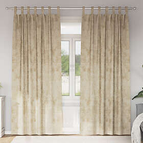 vidaXL Sammetgardiner 2 st med öljett Grädde 245x140 cm