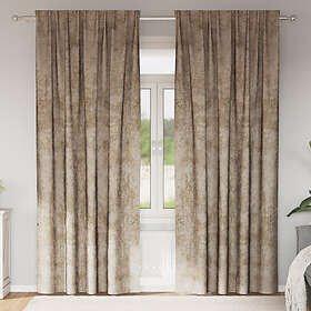 vidaXL Sammetsgardiner 2 delar med öljett Champagne 245x140 cm