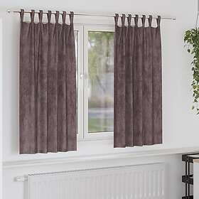 vidaXL Sammetsgardiner 2 st med Ögla Brun 175x140 cm