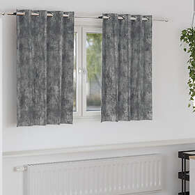 vidaXL Sammetsgardiner 2 st med öglor Grå 140x140 cm