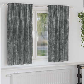 vidaXL Sammetsgardiner 2 st med Öglor Grå 175x140 cm