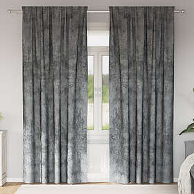 vidaXL Sammetsgardiner 2 st med öljett Grå 245x140 cm