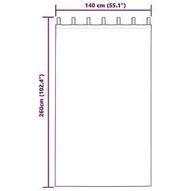 vidaXL Sammetsgardiner 2 st med öglor Grädde 260x140 cm