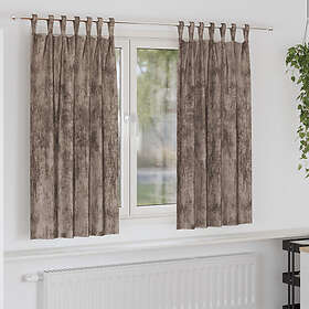 vidaXL Sammetsgardiner 2 st med ögonringar Cappuccino 175x140 cm