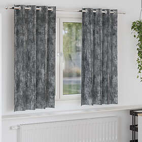 vidaXL Sammetsgardiner 2 st med Öljett Grå 175x140 cm