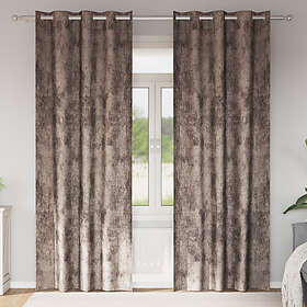 vidaXL Sammetsgardiner 2 st med ögonsnoddar Cappuccino 225x140 cm