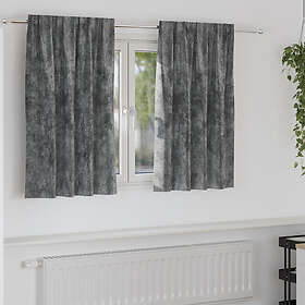 vidaXL Velvet Gardiner 2 st med öglor Grå 140x140 cm
