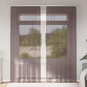 vidaXL Voile gardiner med fliktopp 2 st brun