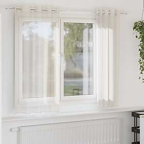 vidaXL Voile gardiner med genomföringar 2 st gräddvita 140x175 cm