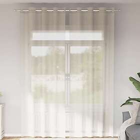 vidaXL Voile gardiner med genomföringar 2 st gräddvit 140x300 cm