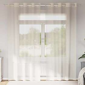vidaXL Voile gardiner med genomföringar 2 st gräddvita 140x225 cm