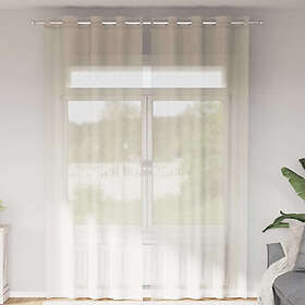 vidaXL Voile gardiner med genomföringar 2 st gräddvita 140x260 cm