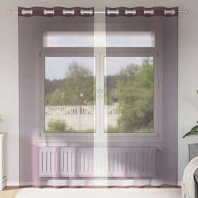vidaXL Voile gardiner med genomföringar 2 st lila 140x245 cm