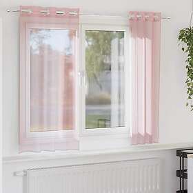 vidaXL Voile gardiner med genomföringar 2 st ljusrosa 140x175 cm