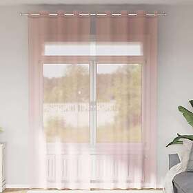 vidaXL Voile gardiner med genomföringar 2 st ljusrosa 140x260 cm