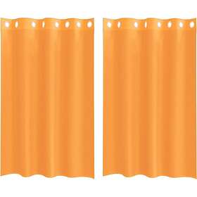 vidaXL Voile gardiner med genomföringar 2 st orange 140x175 cm