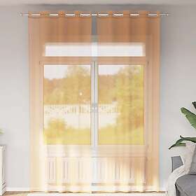 vidaXL Voile gardiner med genomföringar 2 st orange 140x300 cm