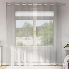 vidaXL Voile gardiner med genomföringar 2 st ljusgrå 140x245 cm