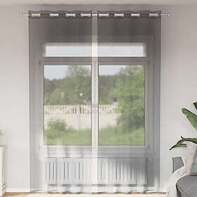vidaXL Voile gardiner med genomföringar 2 st mörkgrå 140x260 cm