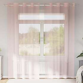 vidaXL Voile gardiner med genomföringar 2 st ljusrosa 140x245 cm