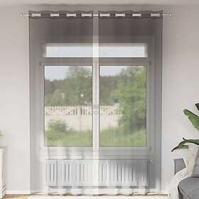 vidaXL Voile gardiner med genomföringar 2 st mörkgrå 140x300 cm