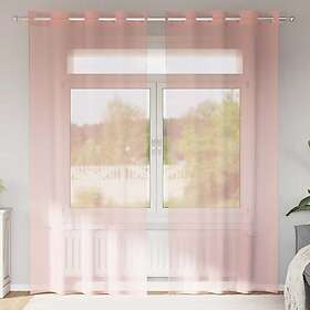 vidaXL Voile gardiner med genomföringar 2 st rosa 140x245 cm