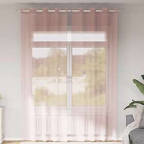 vidaXL Voile gardiner med genomföringar 2 st ljusrosa 140x300 cm