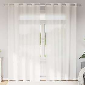 vidaXL Voile gardiner med genomföringar 2 st vit
