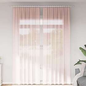 vidaXL Voile gardiner med stångfickor 2 st ljusrosa