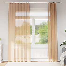 vidaXL Voile gardiner med stångfickor 2 st sand
