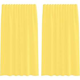 vidaXL Voile gardiner med öglor 2 st gul 140x175 cm